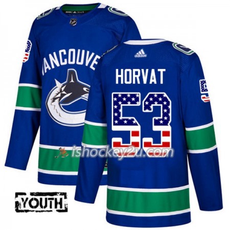 Børn NHL Vancouver Canucks Trøje Bo Horvat 53 Adidas 2017-2018 Blå USA Flag Fashion Authentic Børn NHL Vancouver Canucks Trøje Bo Horvat 53 Adidas 2017-2018 Blå USA Flag Fashion Authentic